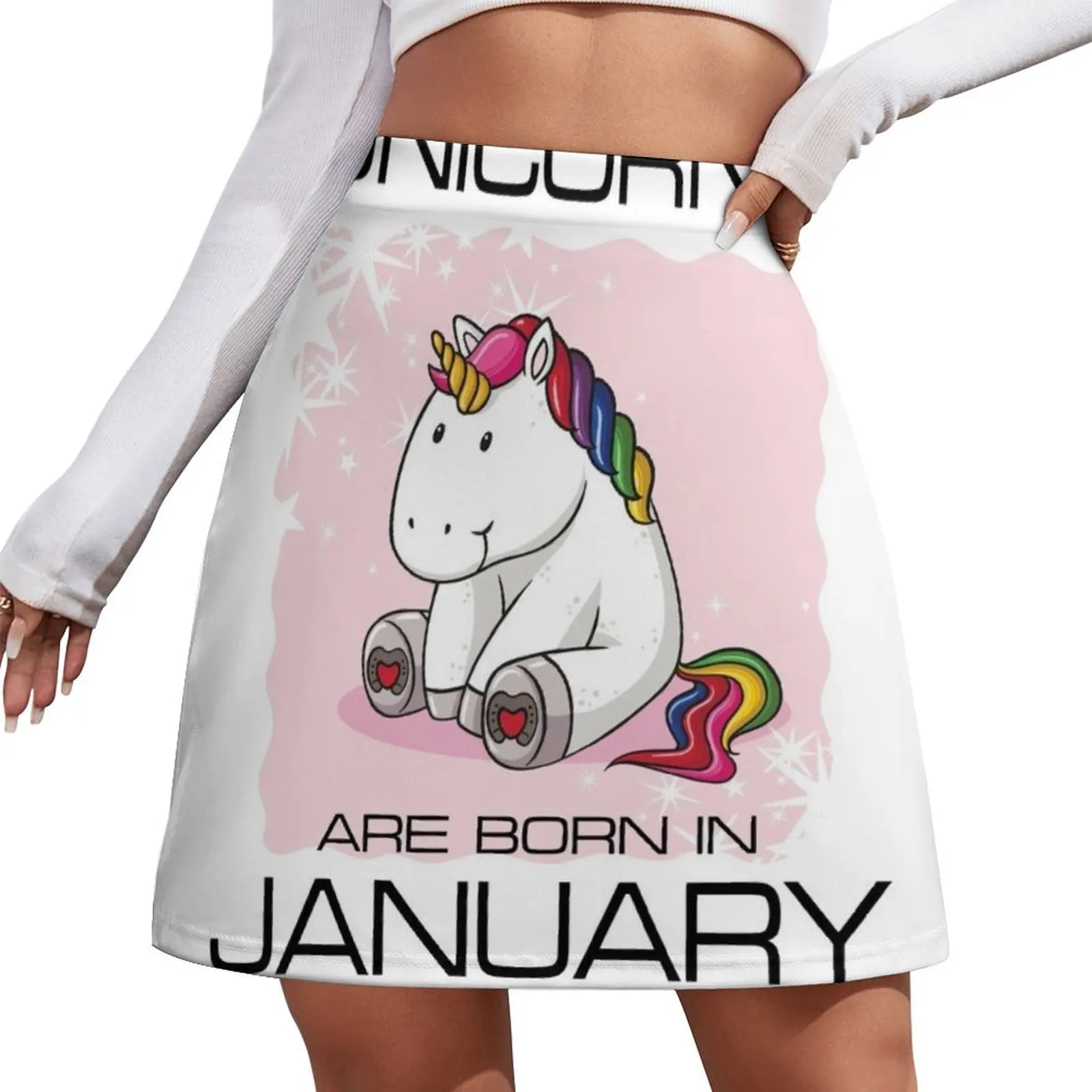 Unicorns are Born in JANUARY T Shirt Unique Unicorn Gift Mini Skirt Skirt satin skorts for women 90s aesthetic