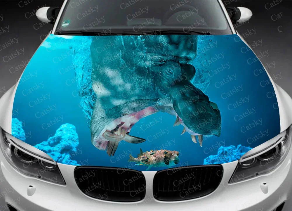 ANIMAL Hippos Car Decal Car Hood Wrap Decal Vinyl Sticker Full Color Graphic Fit Any Car Car Hood Wrap Decal Vinyl Stickers