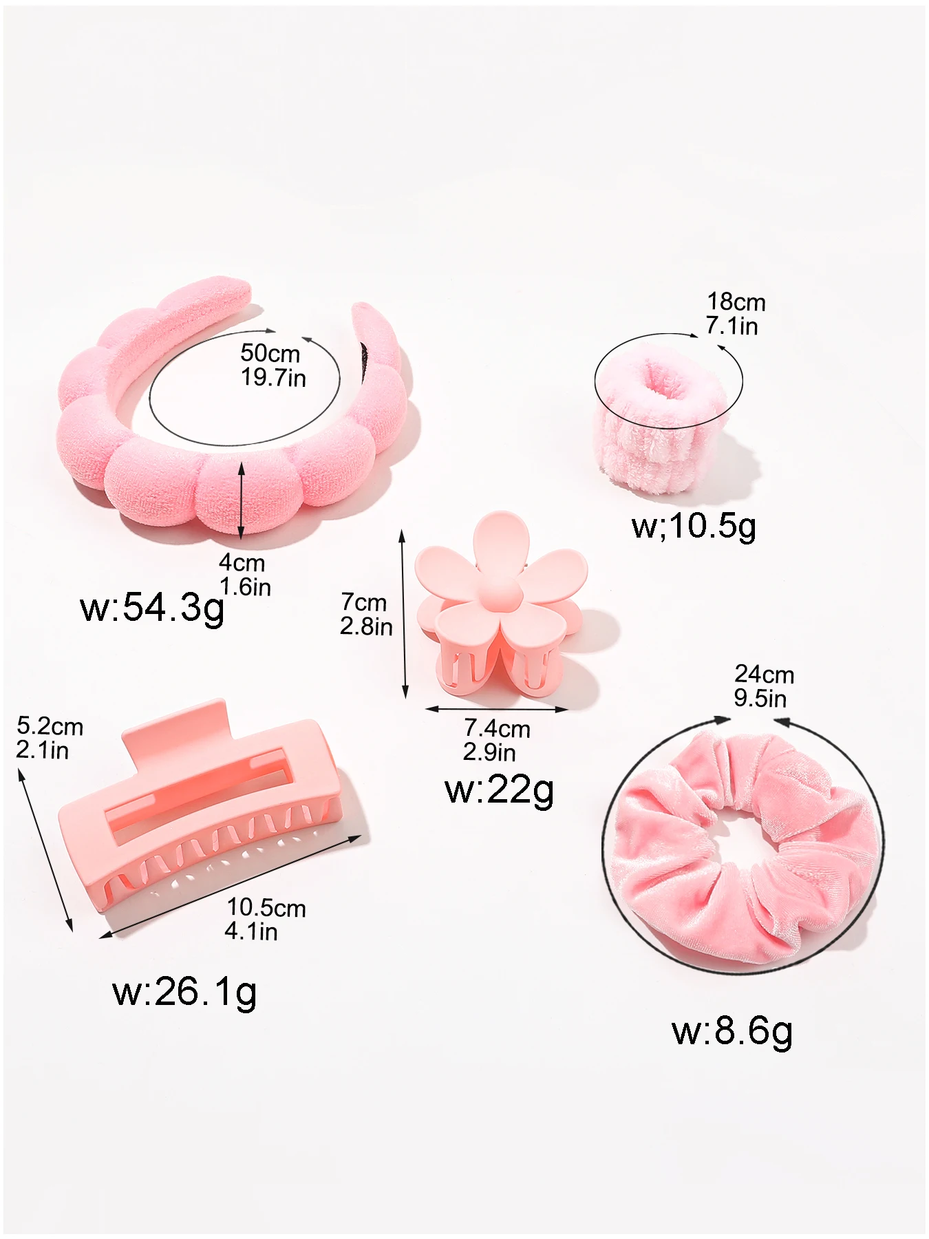 Spa Headband and Wristband Set Skin Care Headband for Wash Face Face Hair Clips for Thick Hair Cute Fluffy Sponge Bubble Makeup