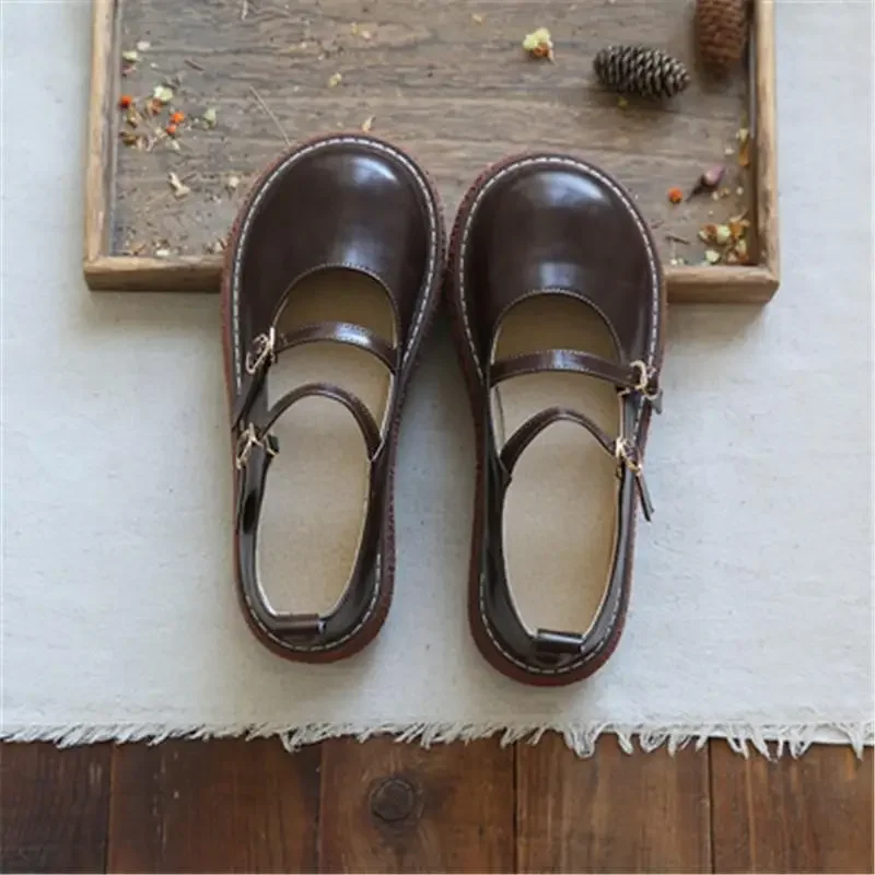 

Retro Round Head Low Heel Anime Jk Uniform College Style Mary Jane Buckle Sweet Girls Vintage Cosplay Mori Girl Ladies Shoes