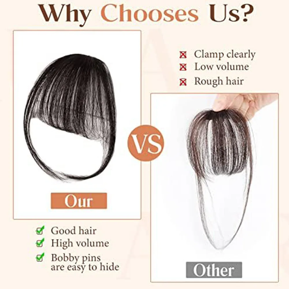 Synthetic Air Bangs Styling Tools Clip In Hair Extension Fake Invisible Fringe Natural Black Brown Bangs Hair Accessories