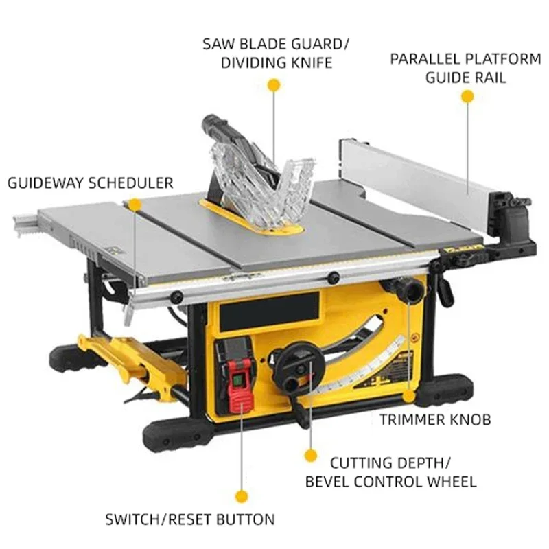 

Digging Drilling Carpenter Flat Plane Power 2000W Wood Working Sliding Dust-collection Table Saw DWE7492