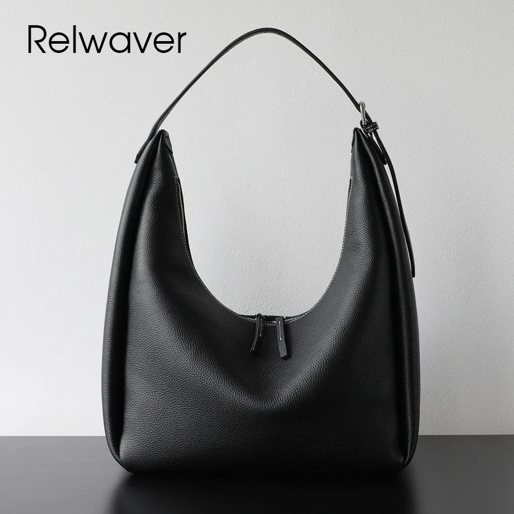 

Relwaver genuine leather underarm bag fashion women shoulder bag chic hobos commuting ladies handbag 2026 summer trend women bag