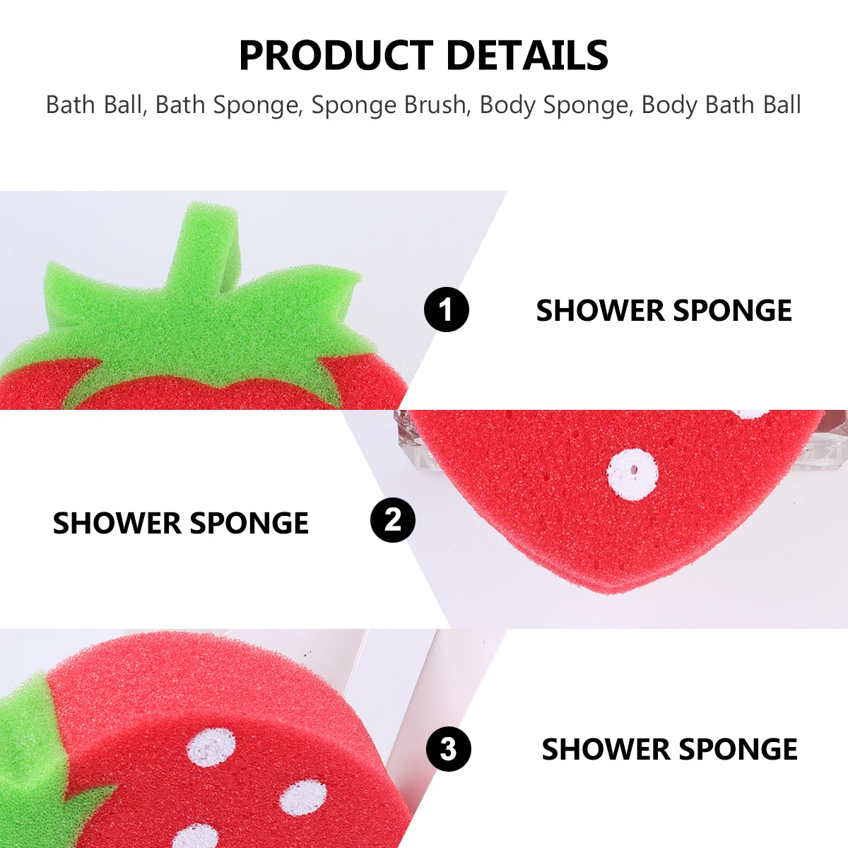 

4Pcs Fruit Shaped Bath Ball Shower Sponge Comfortable Kids Body Sponge Portable Exfoliating Soft Shower Brush for Gentle Skin