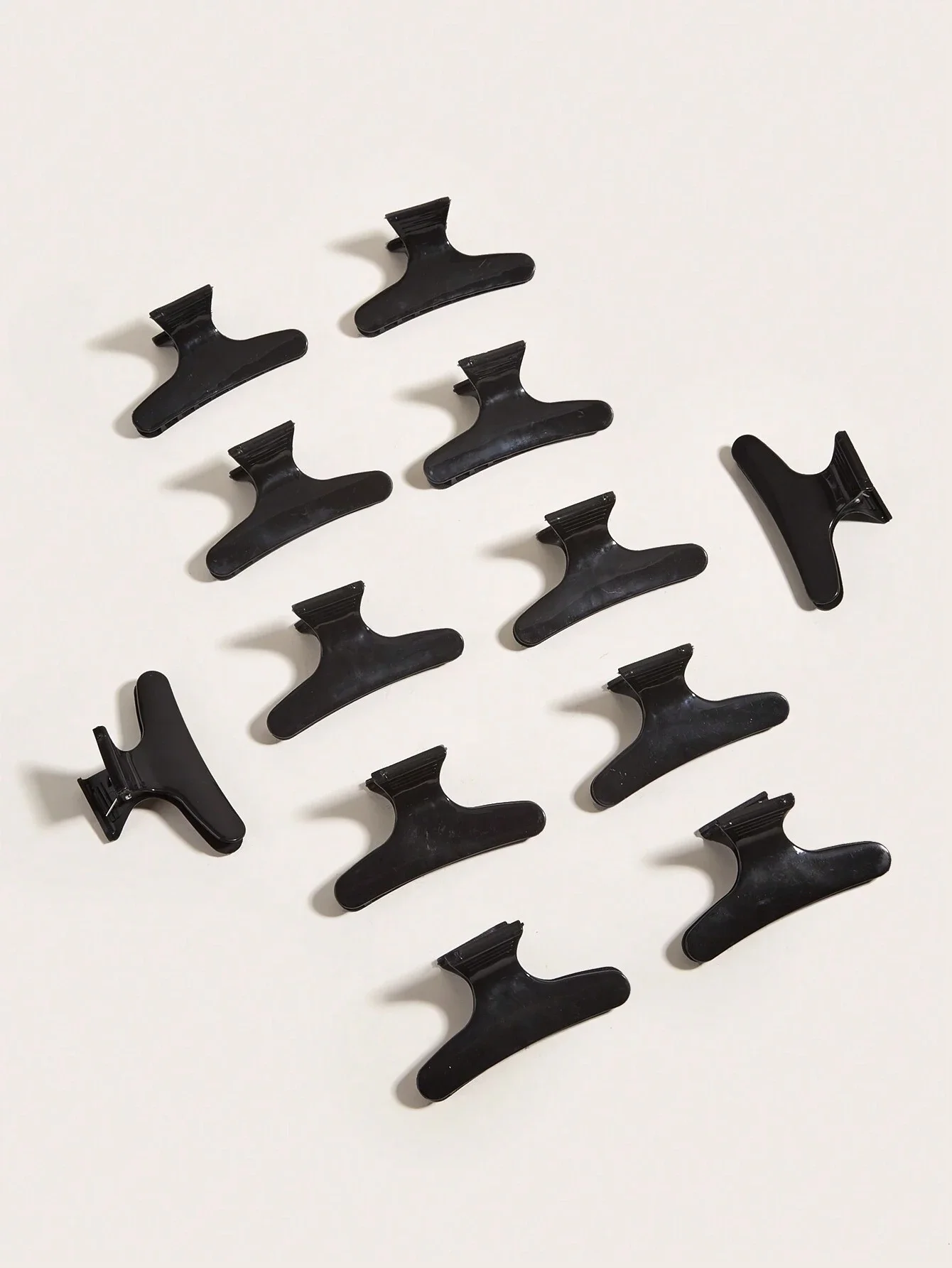 

12pcs Black Butterfly Hair Clips For Styling Sectioning Clamps Salon Hair Tools