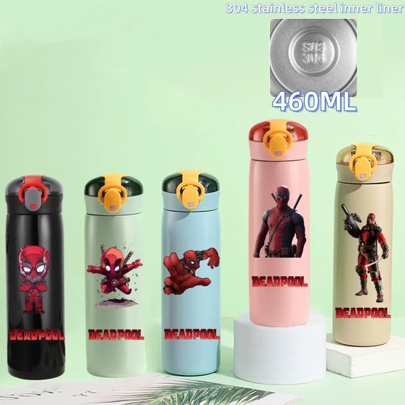 

Anime Deadpool 460ml Thermos Portable Outdoor Sports Children's Drinking Water Stainless Steel Bottle Exquisite Birthday Gift