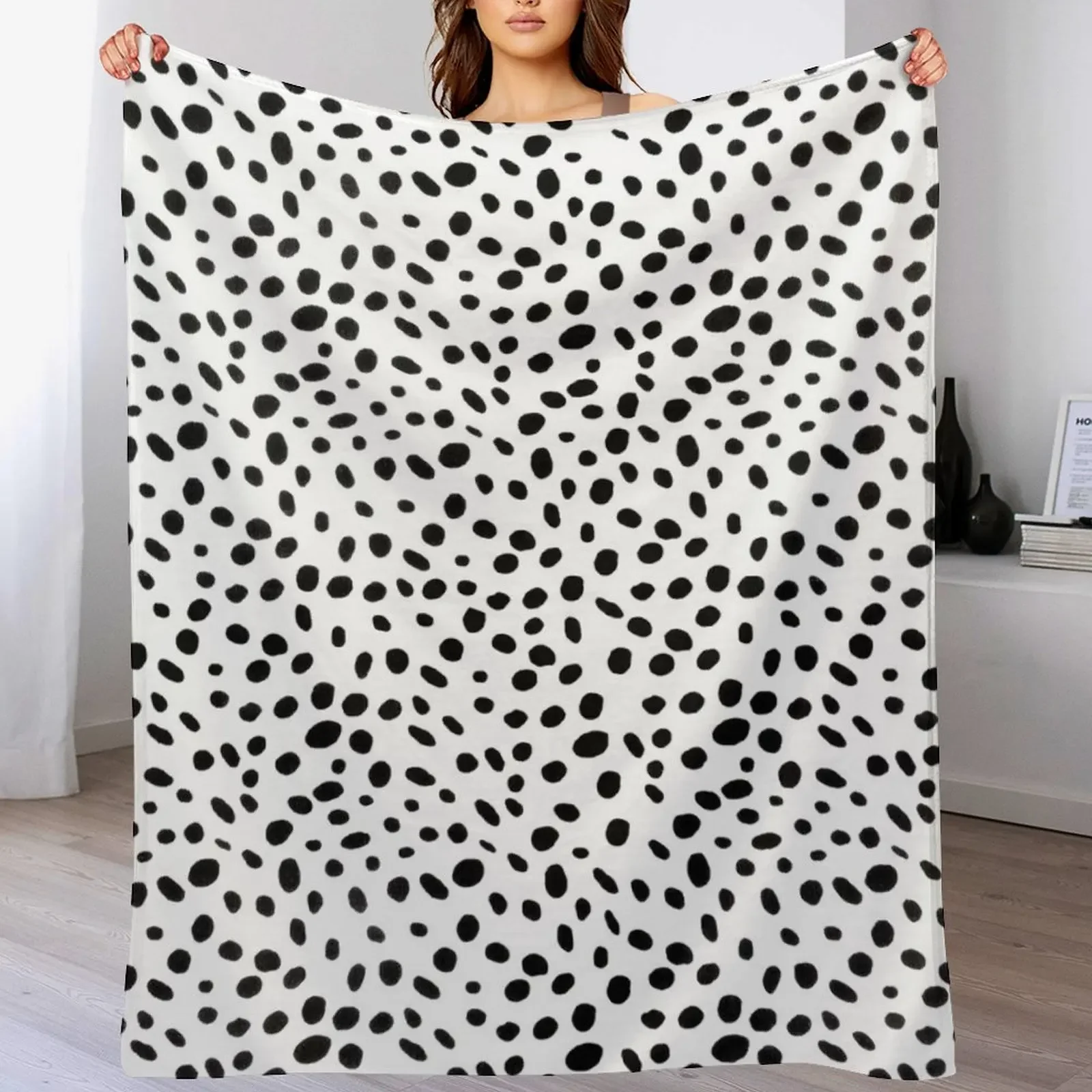 

Dalmatian Dog Black Spotted Design Throw Blanket Sofa anime manga Travel Blankets