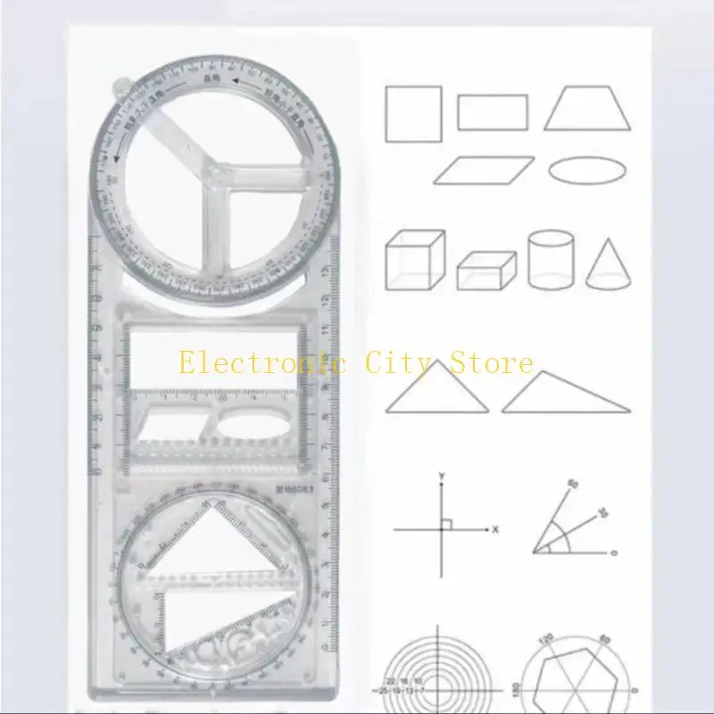 

3 Pcs Geometric Ruler Drawing Ruler Measuring Ruler Template Ruler Gift HU8D