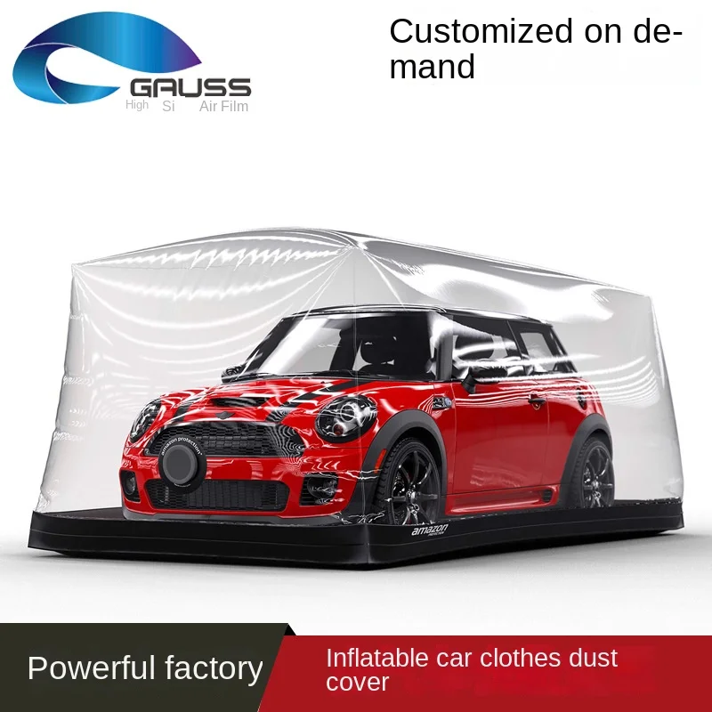 Inflatable transparent car cover, convenient mobile car garage, household car clothing, sun and rain protection, all seasons