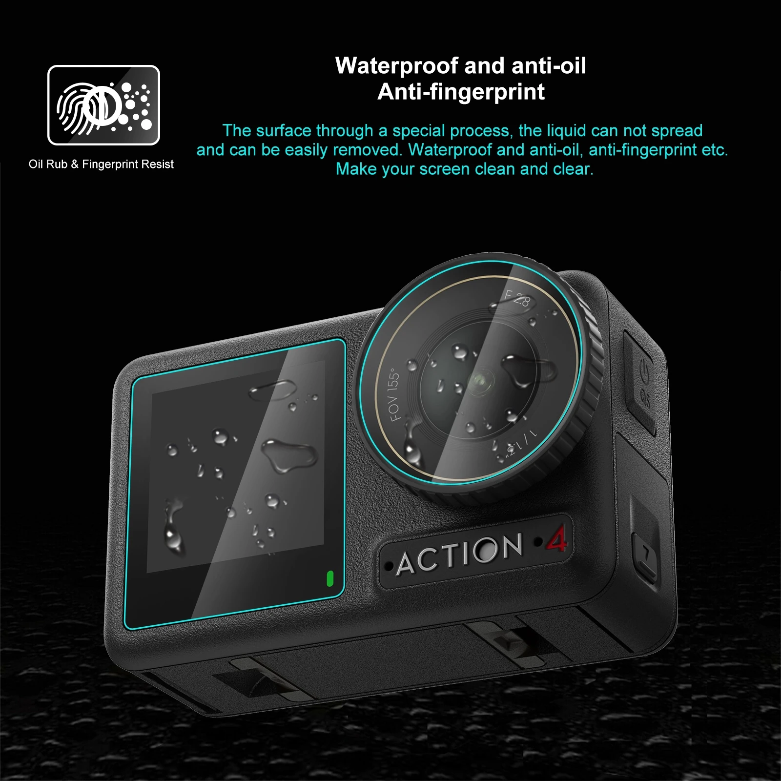 2 Chiếc PULUZ Cho DJI Kính 2 Kính Cường Lực Kính Ống Kính Bộ Phim (Trong Suốt)