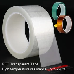 High Temperature Resistant Transparent PET Adhesive Tape Electroplated Baking Varnish PCB Silicon Tape 33M/Roll