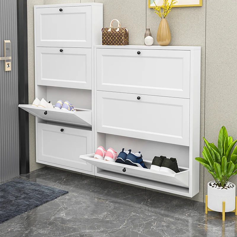 Drawers Cleaner Shoe Cabinet Modern Narrow Hallway Wooden Ultra Thin Vertical Entrance Hall Shoe Shelf Sapateira Hotel Furniture