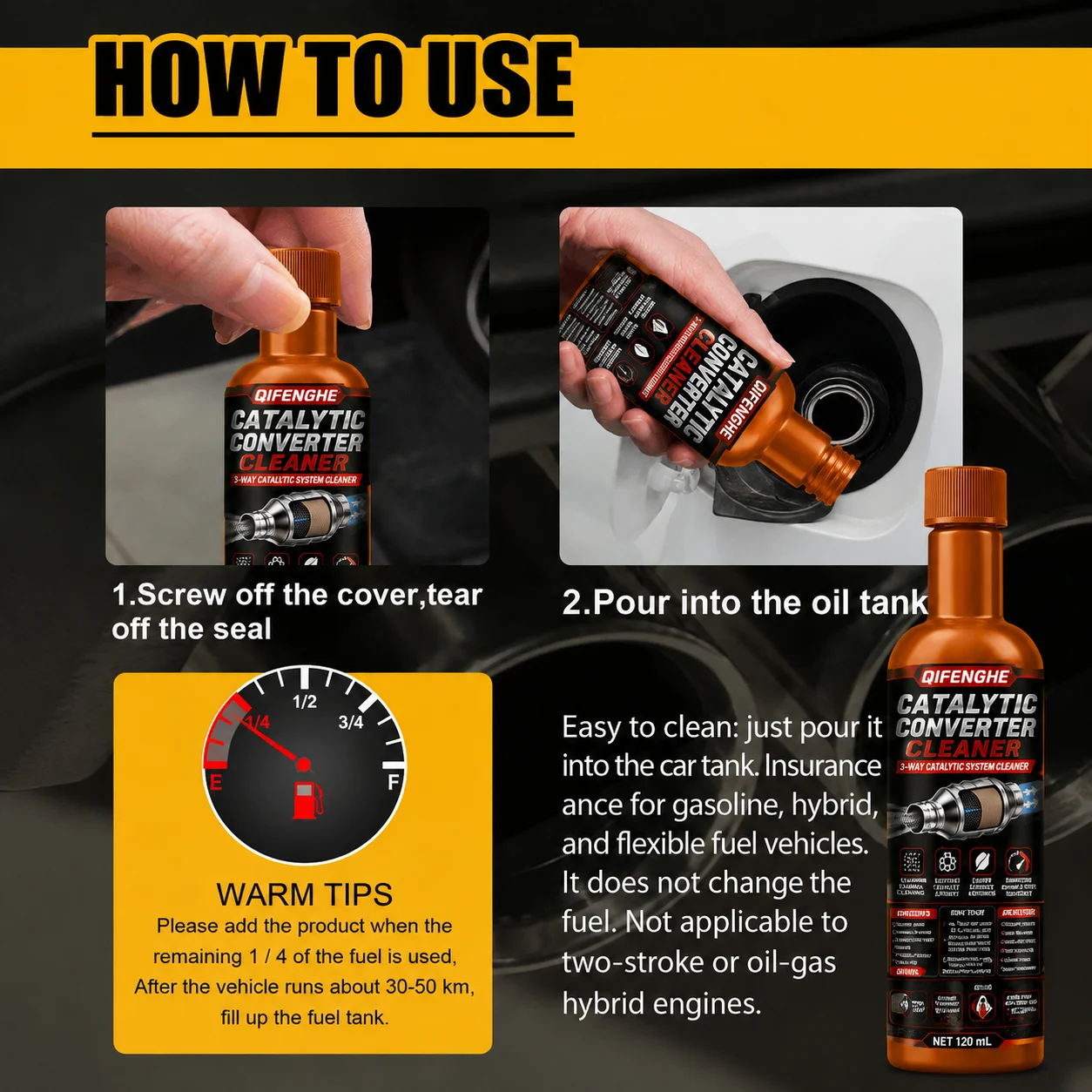 Engine Catalytic Converter Cleaner Cleans Catalytic Converter Injectors Combustion Chamber Prevent Blockage 350ml 2025