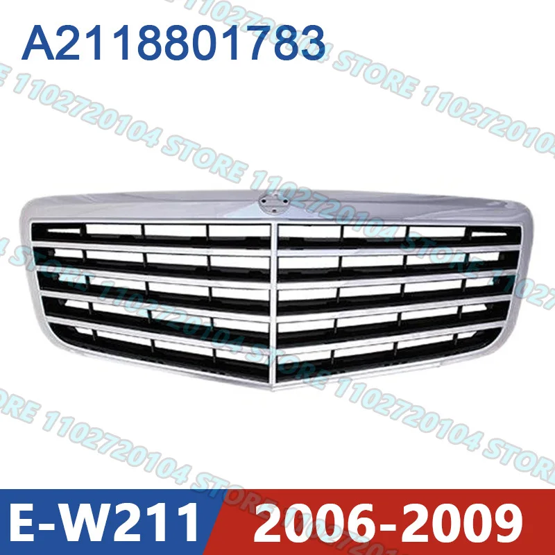 for 2007-2009 W211 Mercedes Benz E320 E350 E550 Front Upper Racing Grills Mesh Middle Grid Base Radiator 2118801783