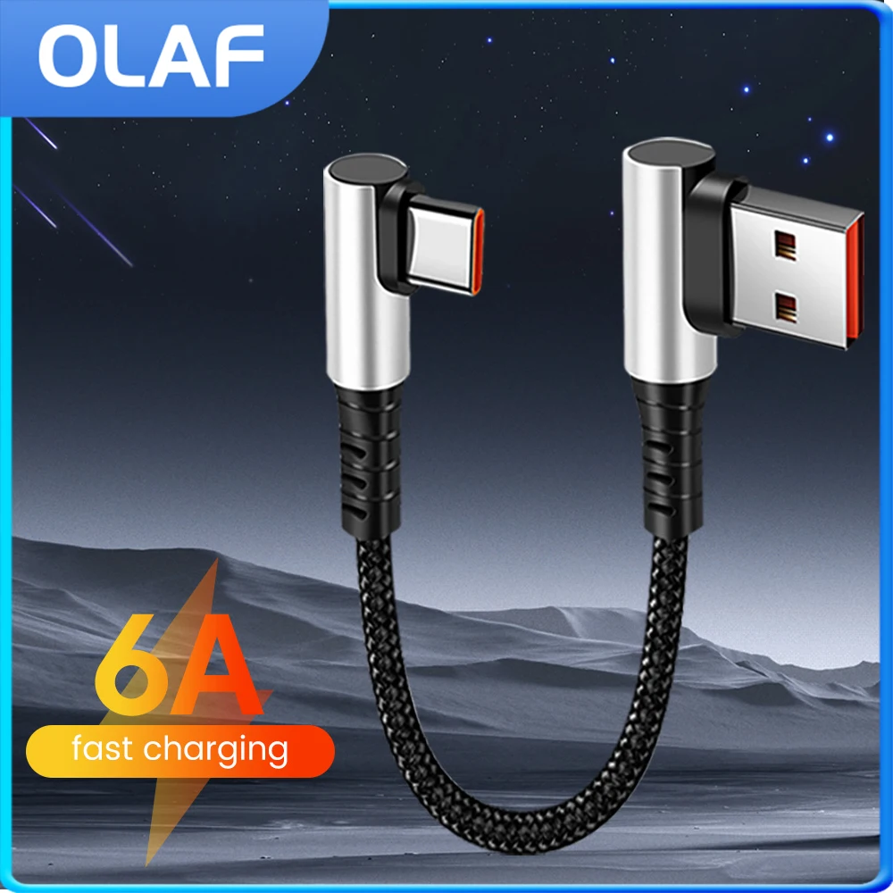 Câble USB A vers C Coude de Charge Rapide, SnapCable, Mobile, Jeu, Données, Court, Xiaomi, iPhone 15Pro, Oneplus, Realme, Téléphones Portables, 25cm, 50cm