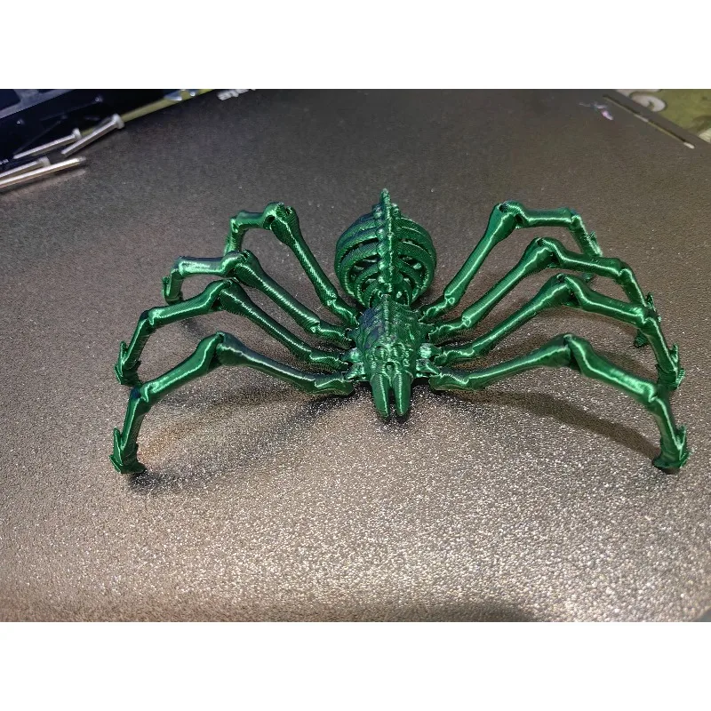 3D Printed Hell Skeleton Wolf Spider with Movable Joints and Shrinkable Spider Model Toy Display Piece