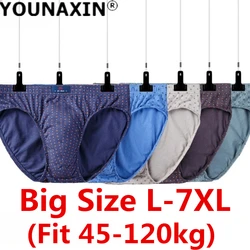 YOUNAXIN Large Size Men's Briefs Underwear Shorts Printing Sexy Panties Breathable Elastic Underpants L XL 2XL 4XL 5XL 6XL 7XL