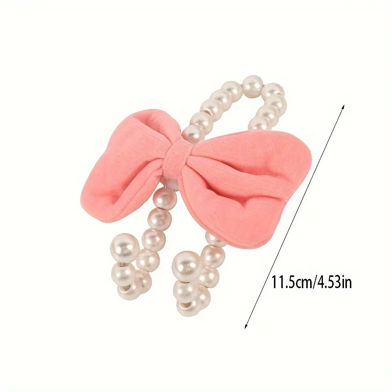 2pcs Car Rear Seat Hook White Pearl Cute Bow Hanger Hook Closed Design Auto Hook Stainless Steel Headrest Hooks Car Accessorie view 2