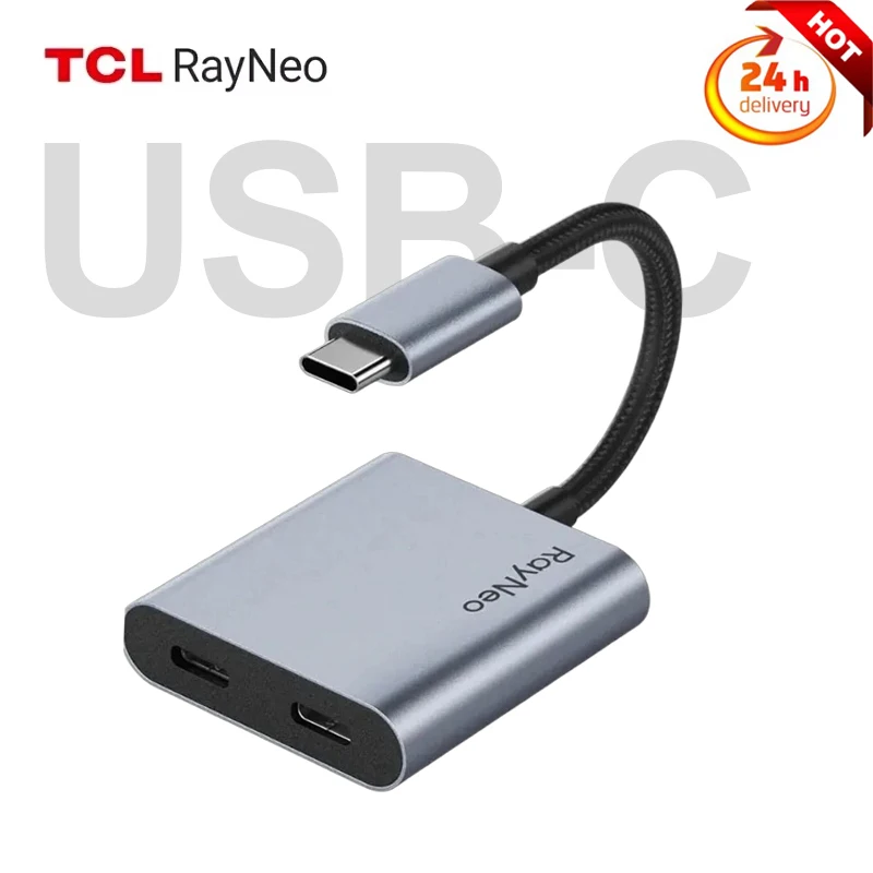 

Адаптер RayNeo USB-C PD для быстрой зарядки RayNeo air AR Smart Glasses, совместимый с интерфейсами iphone 16/15 Type-C