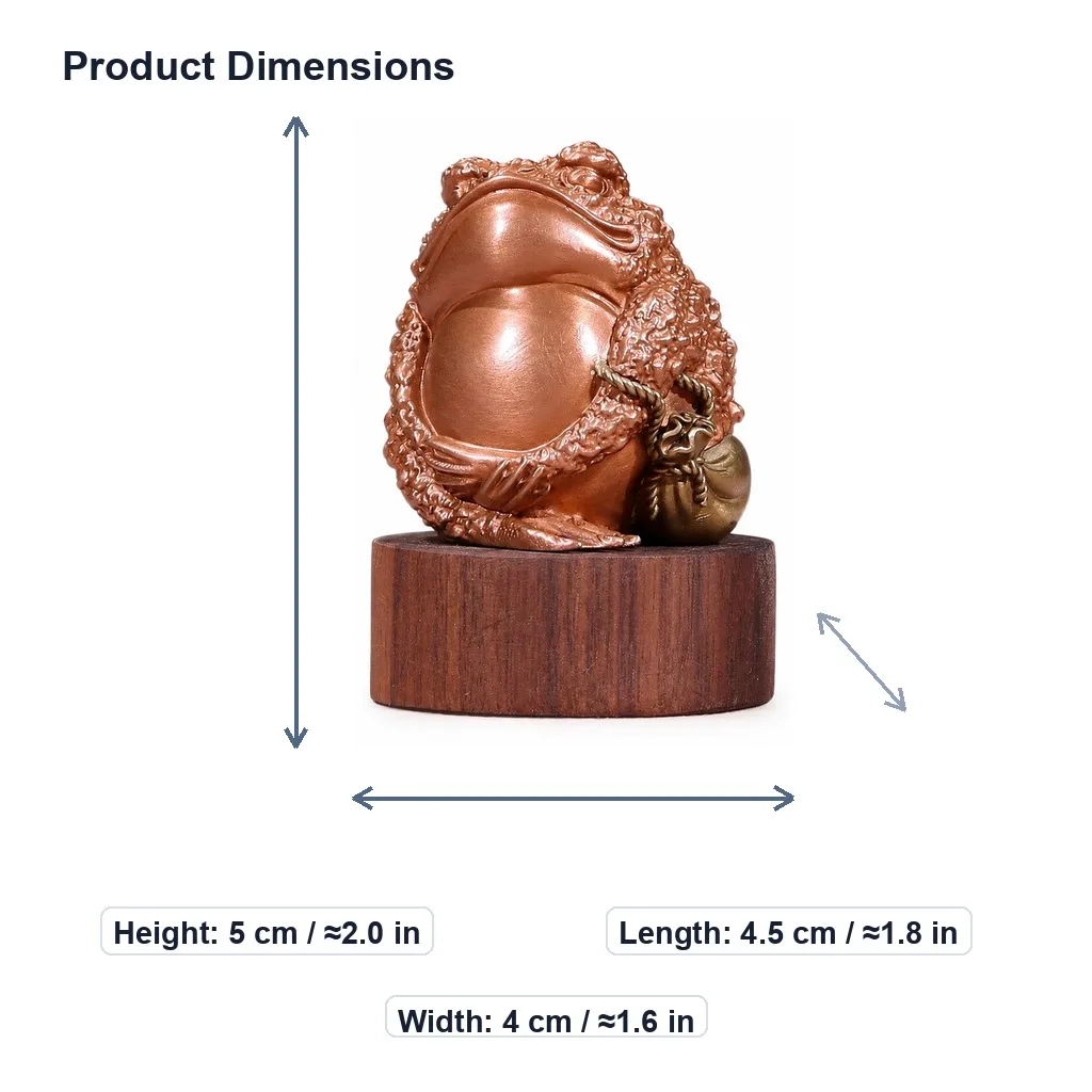 Artisan Crafted Bronze Three Legged Money Toad Figurine for Traditional Chinese Feng Shui Home Office Desk Decor Gift