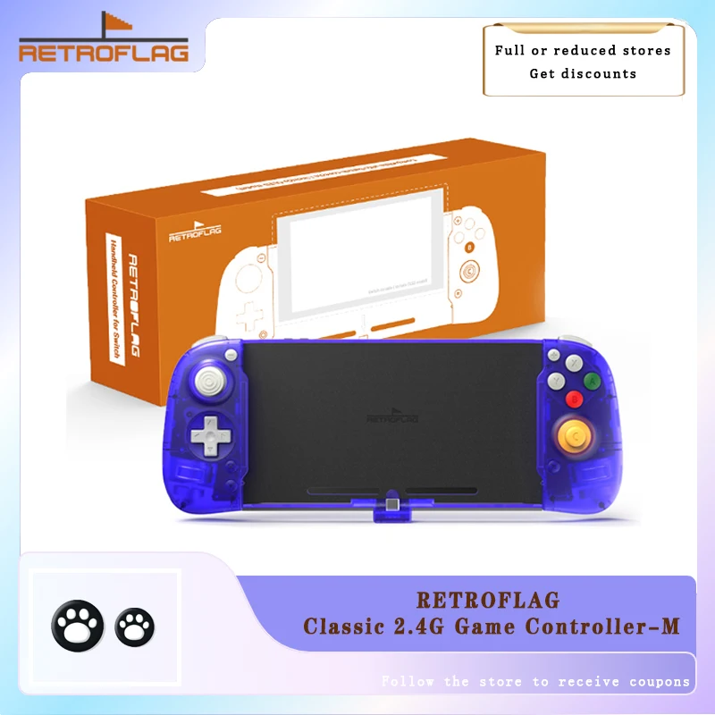 RETROFLAG Handheld Controller with Hall Sensor No Drift Gamepad Compatibale with Switch Console（Include Switch OLED Model）