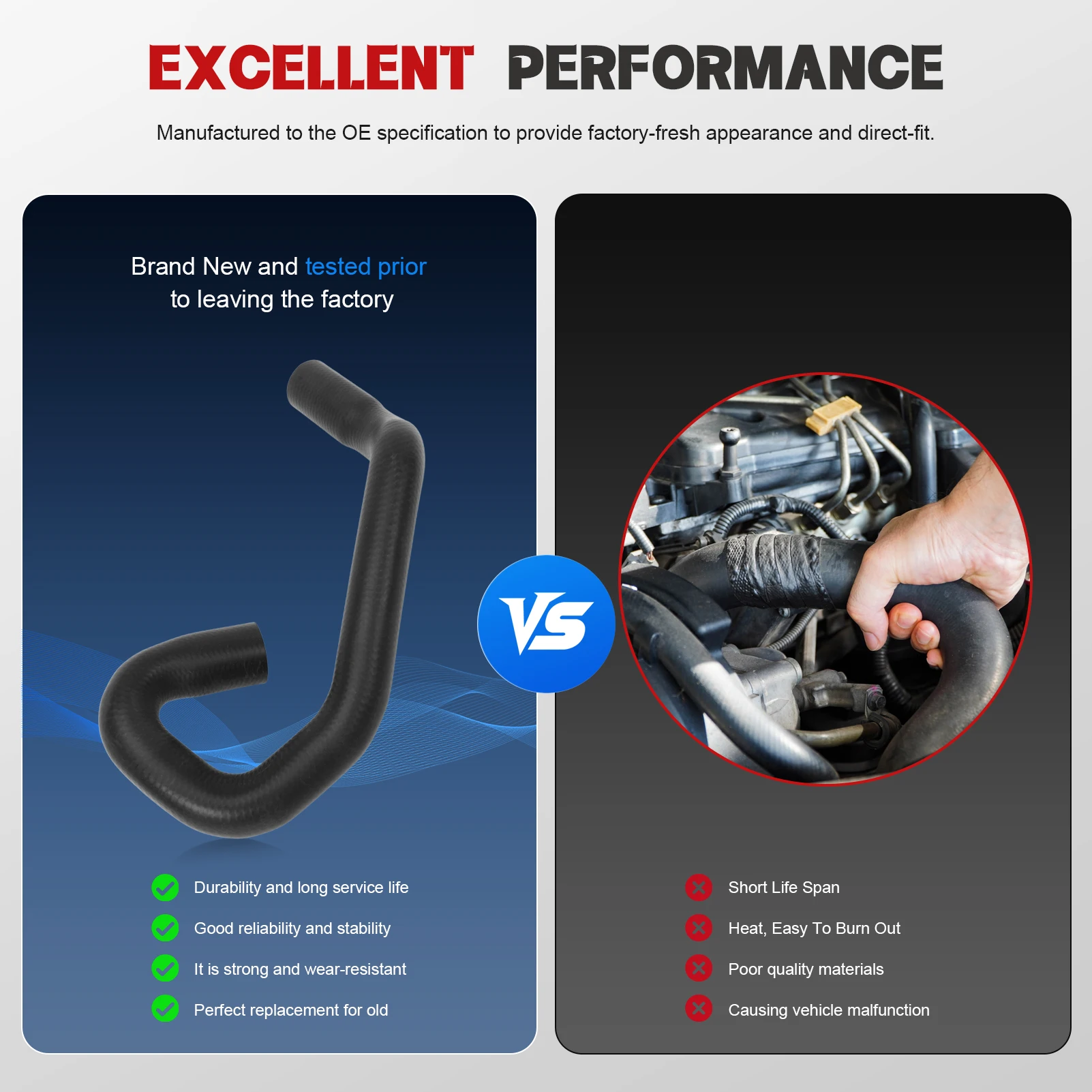 أنبوب خرطوم تبريد المبرد السفلي والعلوي، خط خزان المبرد مناسب للتركيز 2012-2018 2.0L، CV6Z8286K، CV6Z-8286-K #4