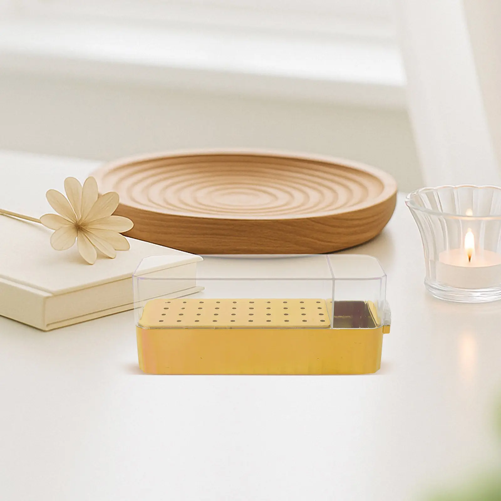 

Контейнер для хранения насадок для маникюрного аппарата на 40 отверстий, прозрачный акриловый пылезащитный органайзер для дисков-фрез, для салонов и домашнего использования, повышающий эффективность работы