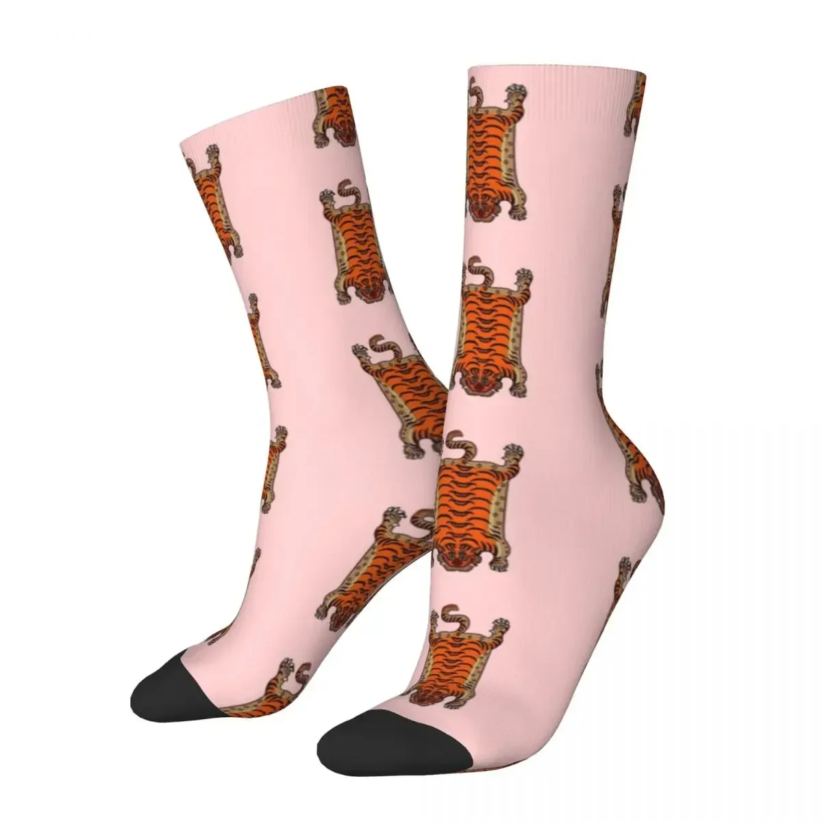 Pink Tibetan Tiger Socks Harajuku Super Soft Stockings All Season Long Socks Accessories for Unisex Birthday Present