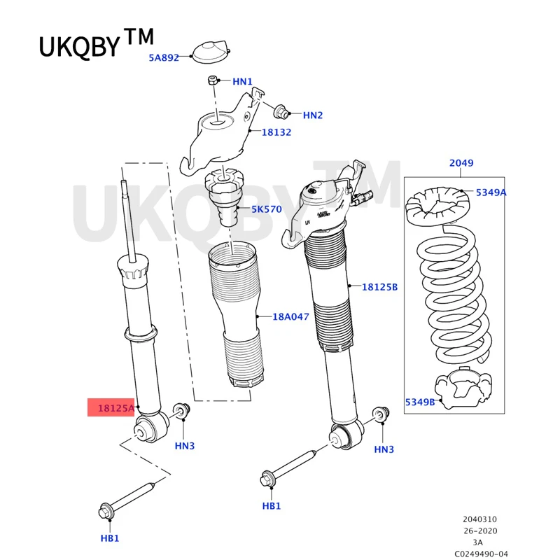 rear shock absorber assembly 2018-La nd Ro ve rD is co ve ry back machine shock absorber