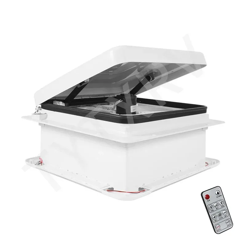 

TYTXRV Motoome Vent Fan 12V 16 Inch 400X400mm UV-Resnt Automatic Control with LED Light 6 speeds White Lid RV Roof