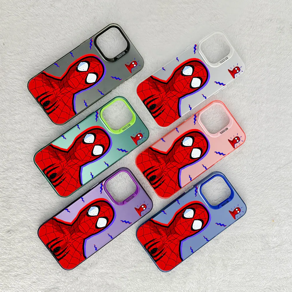 MINISO Cool S-Spider Man Phone Case For Samsung S22 S23 S24 PLUS ULTRA A25 A32 A33 A34 4G 5G Laser Cover