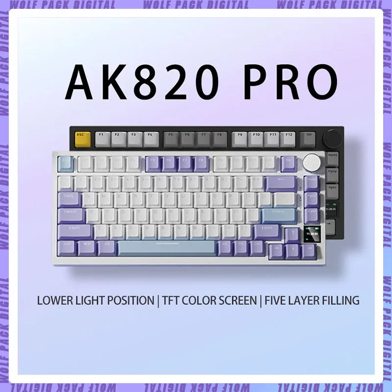 

AJAZZ Ak820pro/Ak820 Mechanical Keyboard Wireless Hot Swappable 3-Mode RGB Customization Keyboard Gaming Computer Peripherals