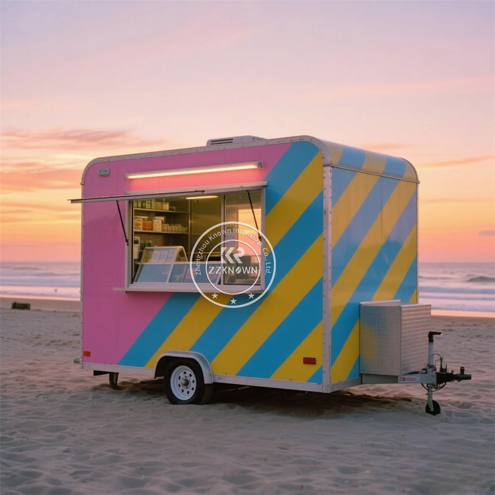 Fast Food Truck With Full Kitchen Ice Cream Cart Mobile Catering Trailer Pizza Coffee Kiosk Concession Food Trailer For Sale