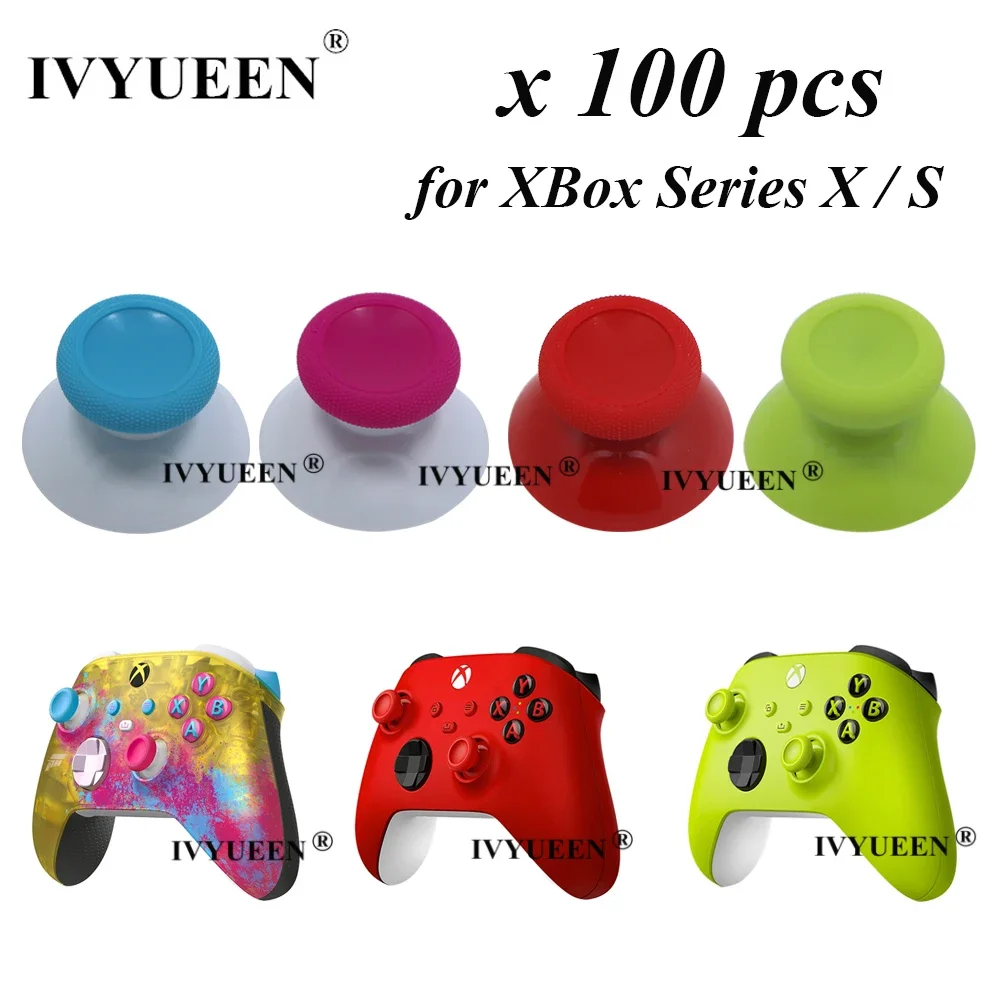 

IVYUEEN 100 PCS Thumbsticks for XBox Series X S Controller Original 3D Analog Thumb Sticks Grip Joystick Cap Cover Repair Part