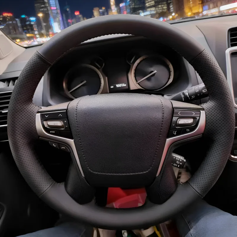 For Toyota Land Cruiser 14-20 Hand-stitched Car Steering Breathable; Wear-resistant; Skid-proof Full Coverage Modification Desig
