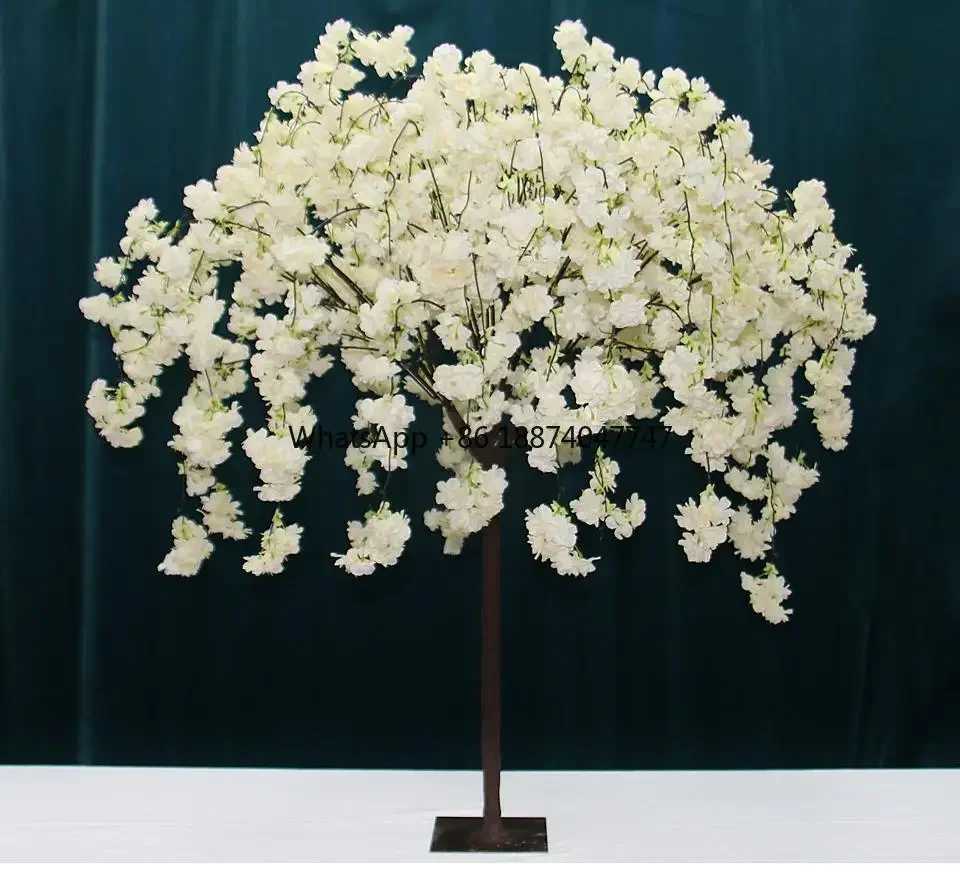 Cherry Blossom Artificial Tree Christmas Ornament with Artificial Palm and Flower Durable Artificial Plant Tree