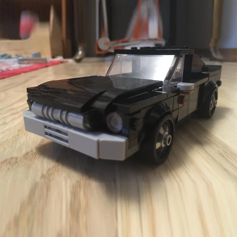 City Car Model MOC Building Bricks American Fastback Muscle Car Modular Technology Children Holiday Gifts Assemble Toys Suit