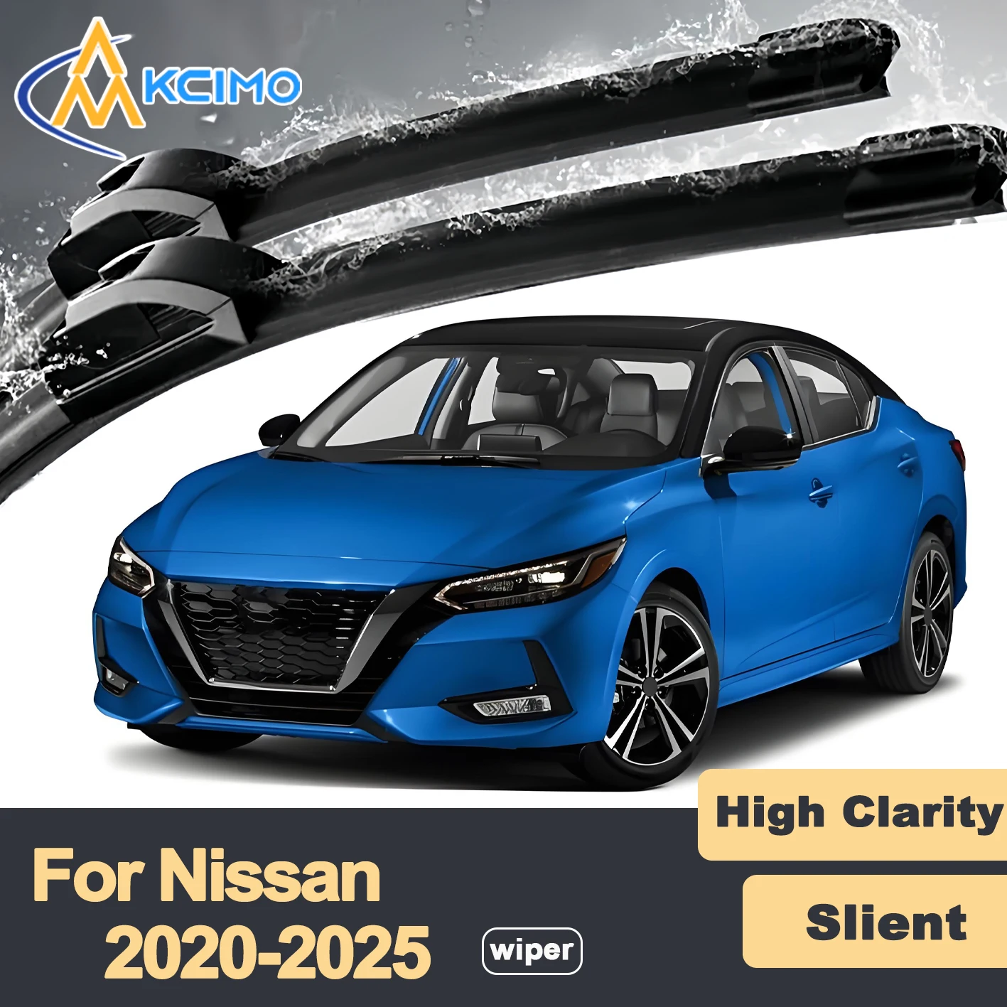 

Premium Rubber Durable Silent Windshield Wiper Blades 2pcs for Nissan Sentra B18 2020-2025 Sylphy Front Wiper Blades Set