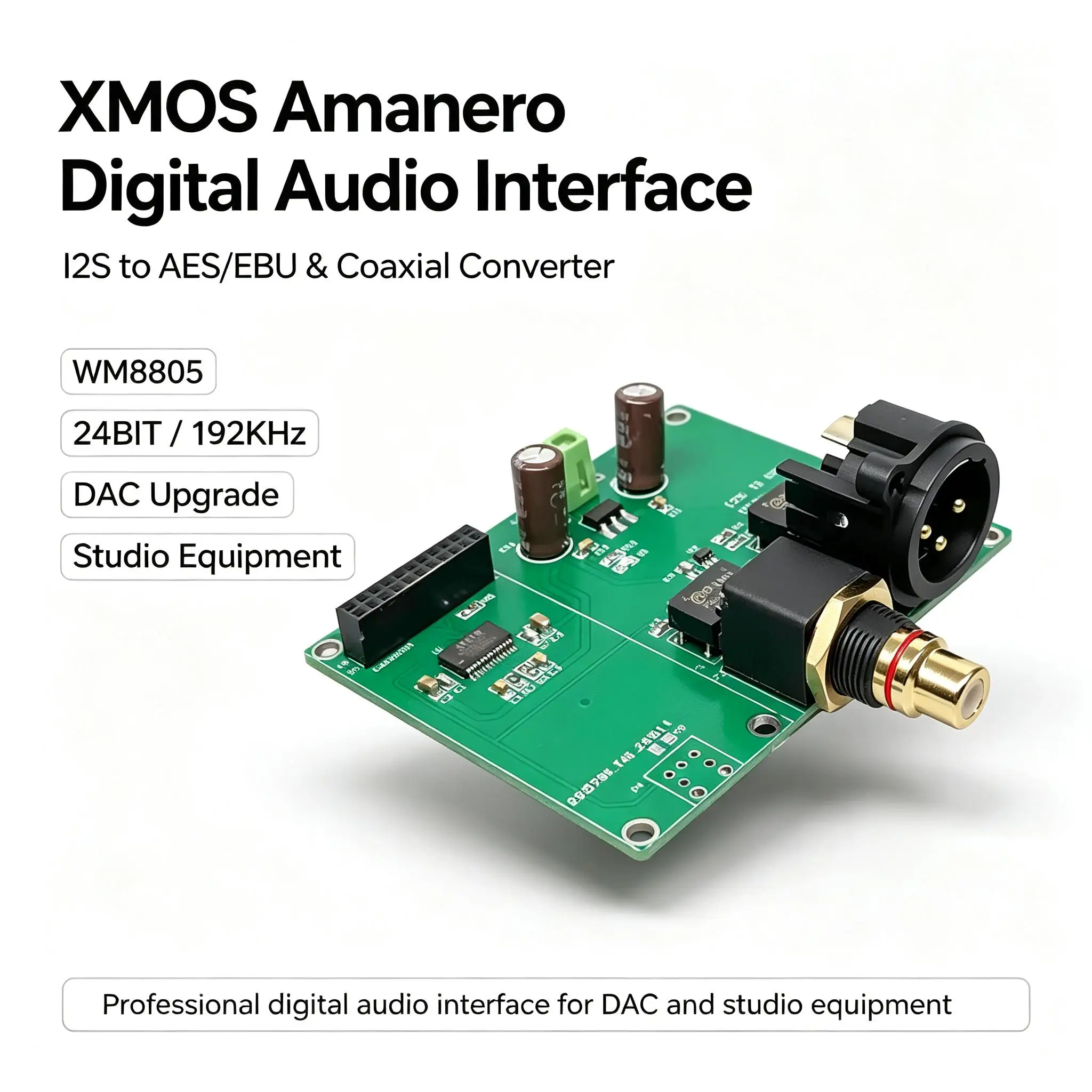 DYKB WM8805 I2S To AES/EBU Coaxial Converter XMOS Amanero Digital Audio Interface 24BIT/192KHz For DAC Upgrade& Studio Equipment
