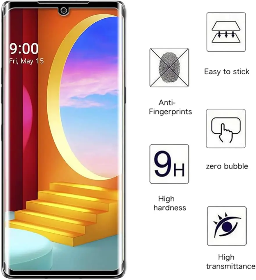 2/4Pcs HD Tempered Glass For LG Velvet 4G/5G 9H Curved Four Sides Glue Screen Protector Film