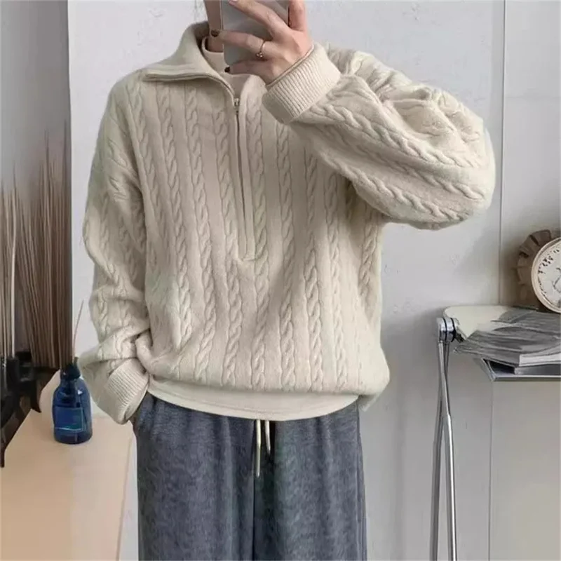 

Женский маленький вязаный свитер на молнии, мягкий универсальный осенне-зимний уютный свитер небольшого размера