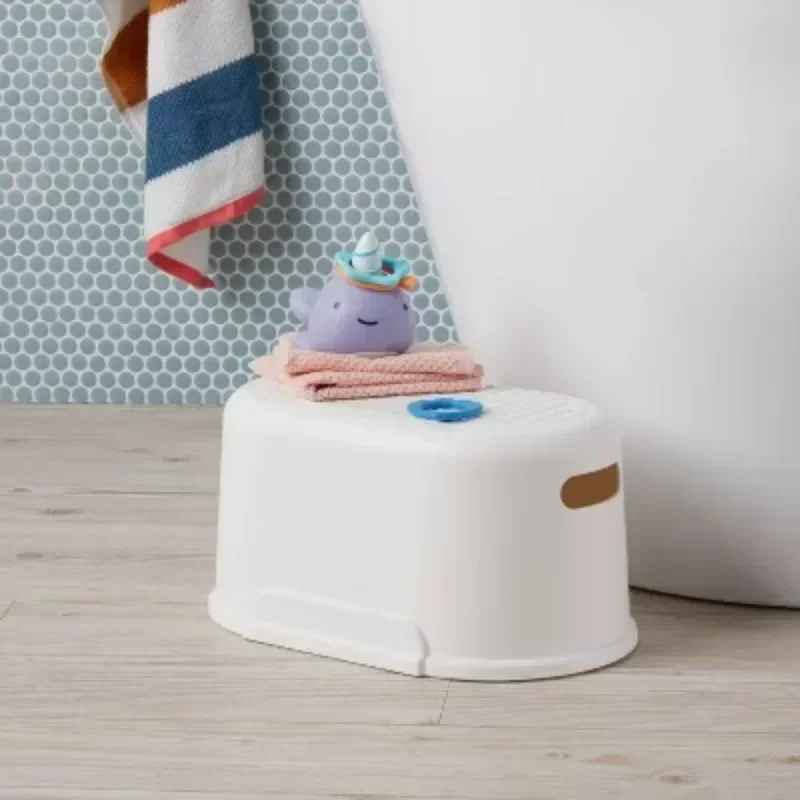 Одиночный детский табурет: табурет для ванной комнаты для малышей, пластик, сборка не требуется, 145 фунтов, белый