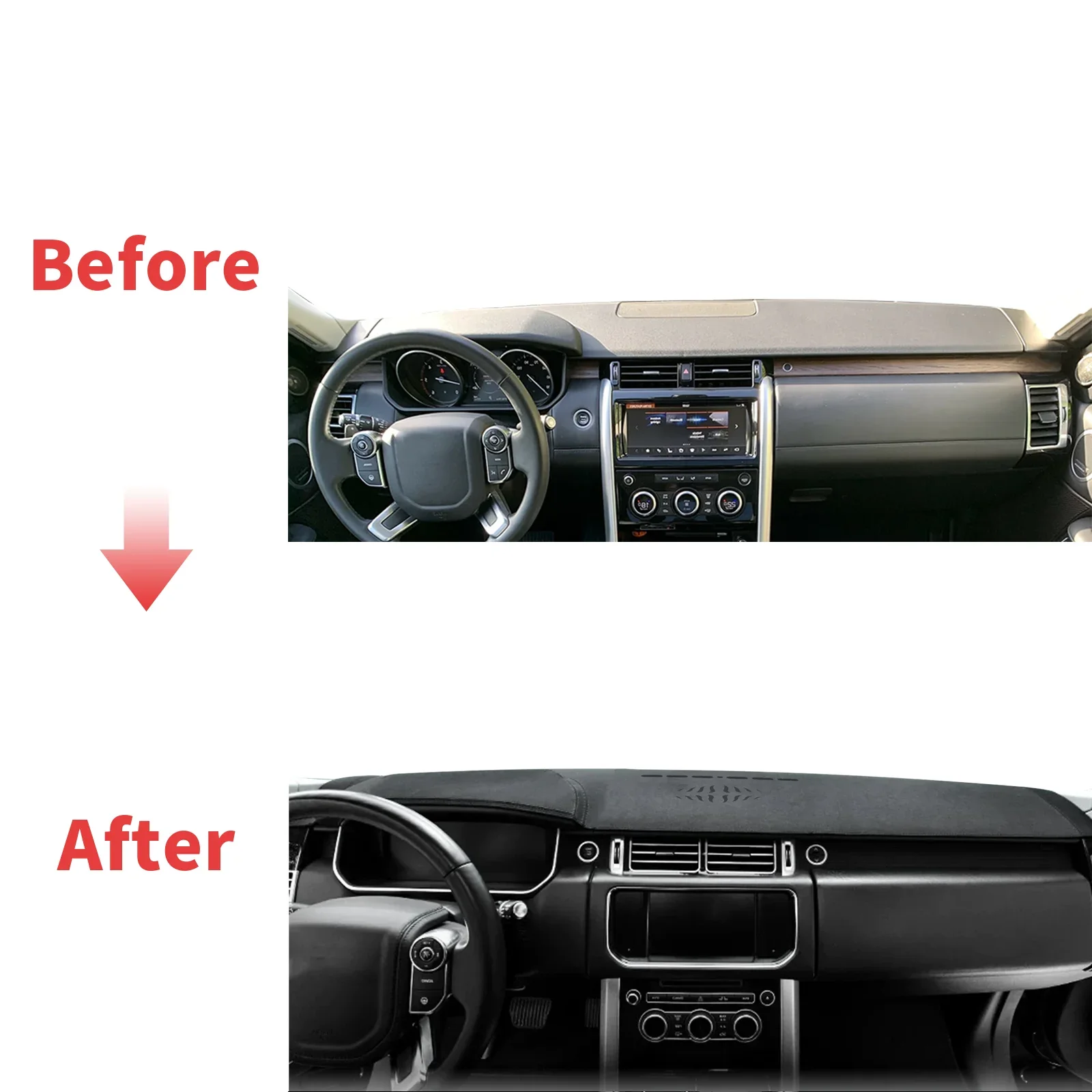 يصلح لاند روفر ديسكفري 5 LR5 2017 2018-2022 اكسسوارات السيارات داشمات غطاء لوحة القيادة وسادة واقية السجاد داشمات ظلة