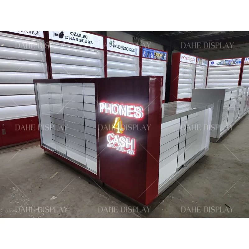 مخصص. فكرة تصميم المتجر الشعبي رف جدار خشبي عرض مجلس الوزراء حالات متجر الهاتف المحمول في الولايات المتحدة الأمريكية