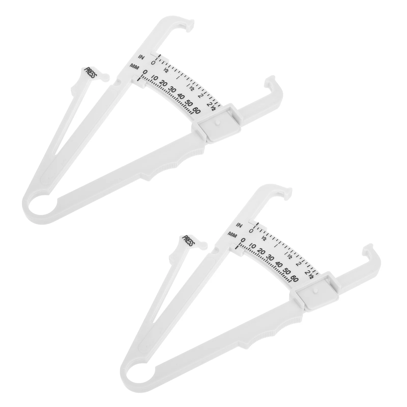 2 Pcs Fat Caliper Skinfold Handheld Body Measure Device Measuring Tape Ruler Charts for Men Instrument Measurer