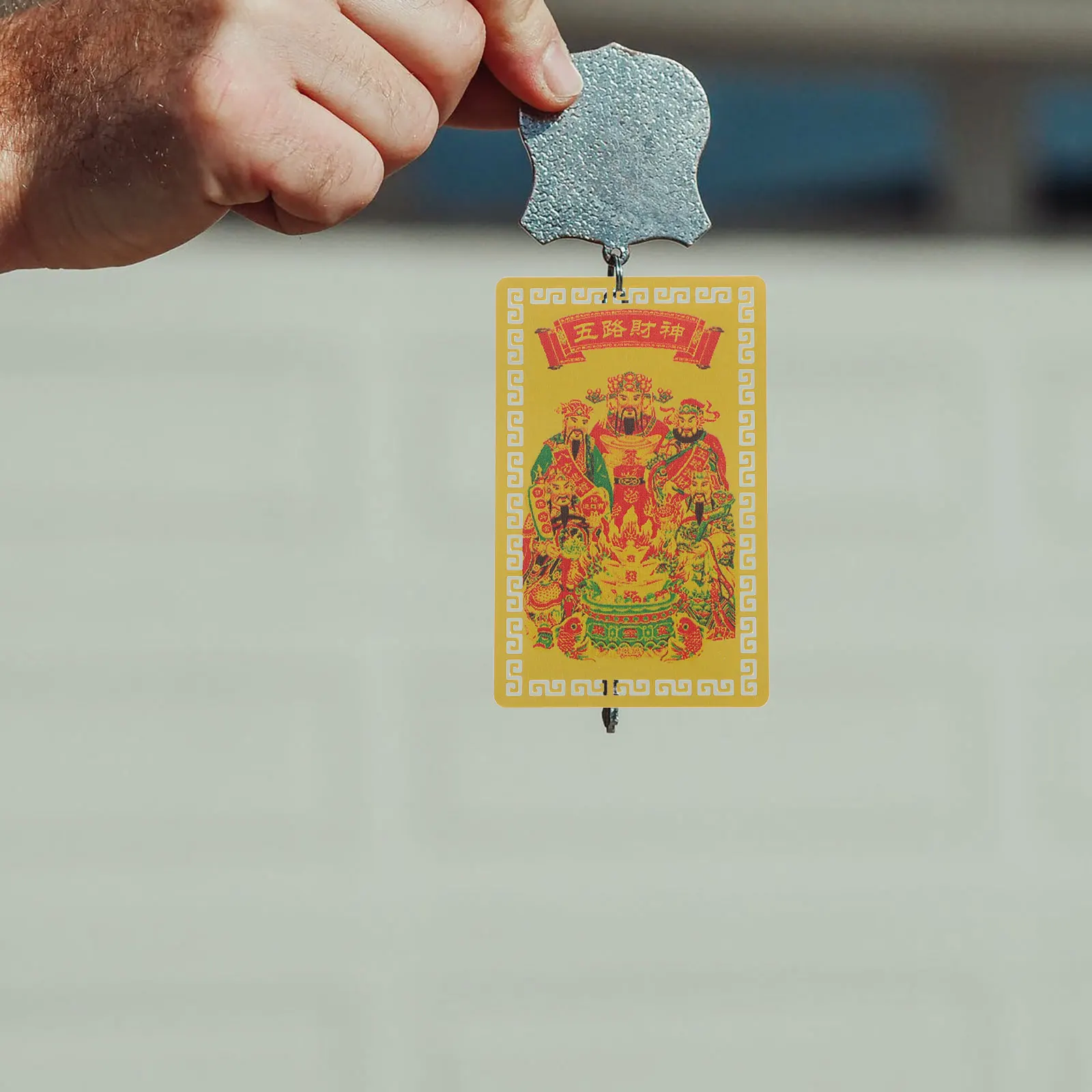 

The God of Wealth Amulet Card Chinese Style Compact Luck Charm Decorative Wallet Purse Blessing Card The God of Wealth Amulet