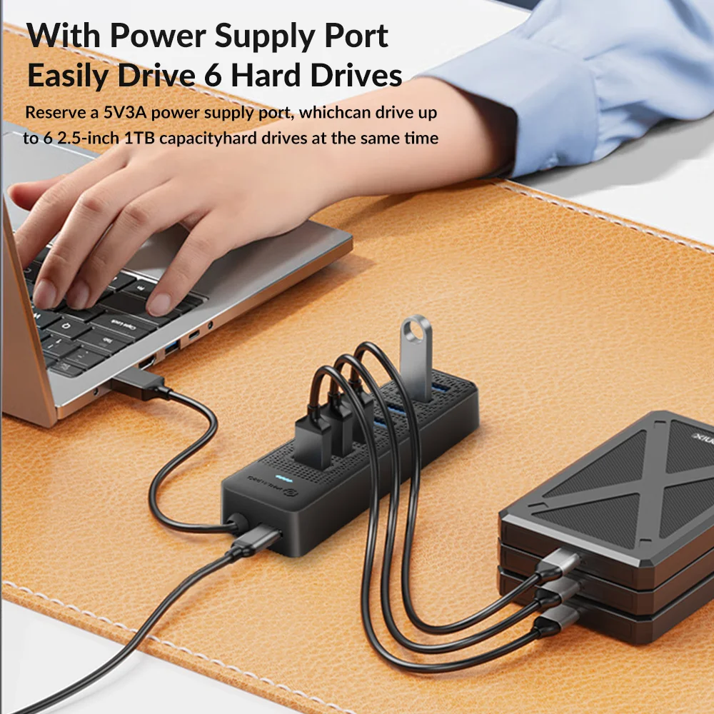 PHIXERO USB 3.0 HUB 7ports Splitter High-Speed Transmission Type C HUB laptop Expansion Computer Computer Accessories