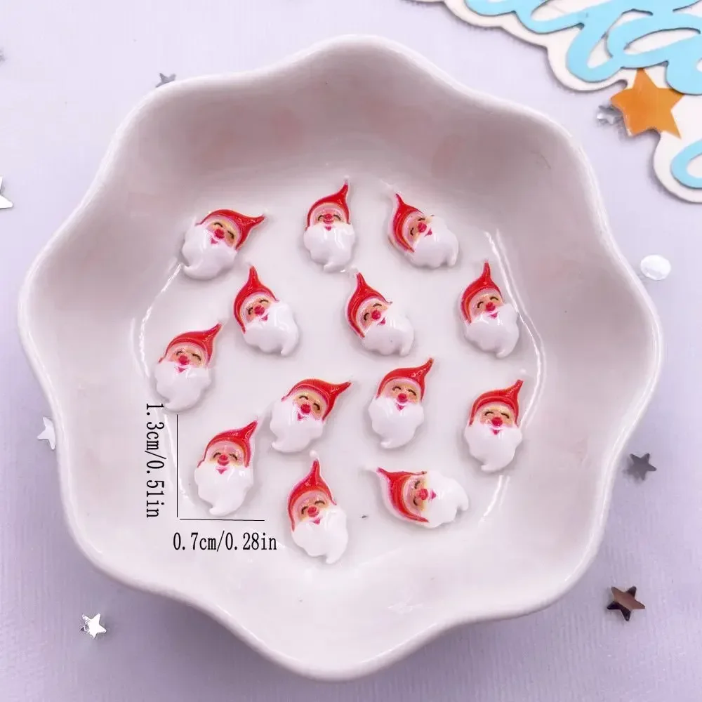 50pcs Resin Colorful Christma Nail Art Decor Santa Claus Snowman Fruit leaves Magic wand Flatback Rhinestone DIY Scrapbook Decor