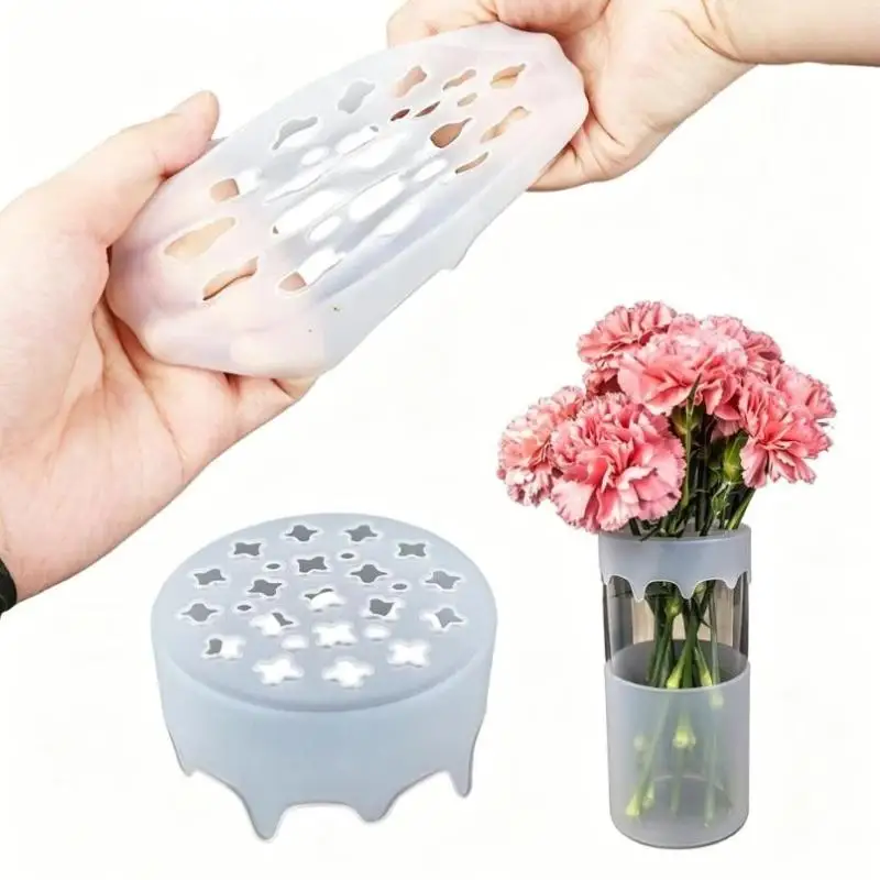 Dcy. 1/2/4pcs Silicone Spiral Flower Stem Holder Flower Arrangement Grid Flower Holder Reusable Bouquet Shaping Tool