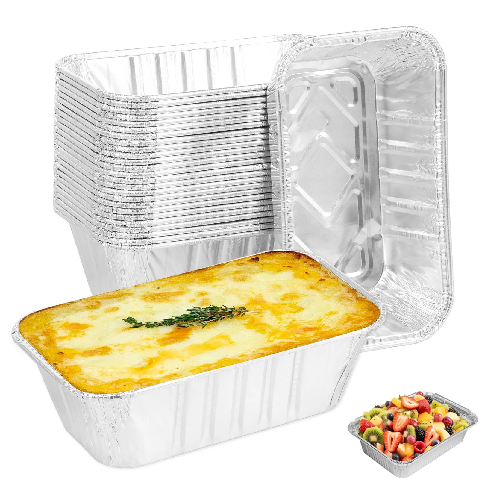 Moldes Cuadrados de Aluminio para Hornear, Utensilios de Cocina, Perfectos para Hornear Pasteles, Panes, Brownies, Pastel de Carne, Lasaña